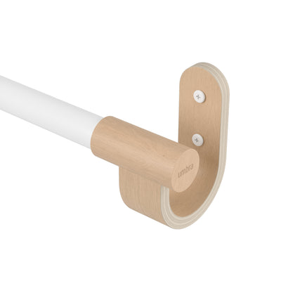 Umbra Bellwood White and Natural Expandable 1" Curtain Rod - 42"-120" | Tringle à rideaux extensible Bellwood de Umbra blanche et naturelle de 1 po - 42 po à 120 po