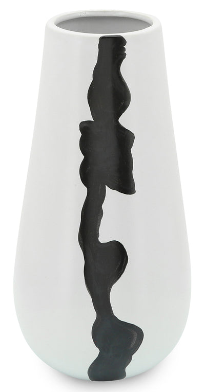 White 12" Ceramic Modern Vase|Vase moderne en céramique blanche de 12 po