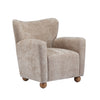 Wingate Cozy Wingback Armchair with Premium Fabric and Solid Wood Legs, Beige Brown