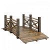 Outsunny Garden Bridge Arc Footbridge Carbonized for Outdoor, Lawn, Pond
