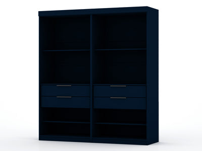 Mulberry Contemporary Modern 36" Wardrobe Closet in Midnight Blue - Set of 2 | Armoire contemporaine moderne Mulberry 36" en bleu minuit - Ensemble de 2