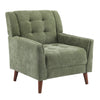 Midway Mid-Century Modern Armchair with Tufted Waffle Stitch, Green, Walnut