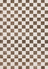 Leopold Checkered Brown White Geometric Area Rug - 6'7\" x 9'6\"