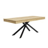 FlexDine 55-71 Inch Rectangular Extendable Dining Table with Cross Legs and Oak Finish, Oak