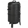 Outsunny 3-in-1 Vertical Charcoal Smoker with 2 Grill Grates, Built-in Thermometer, Adjustable Vent, 2 Doors, Outdoor BBQ Smoker Grill for Camping, Parties, Picnic