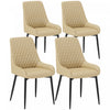 HOMCOM Dining Chairs Set of 4, PU Leather Kitchen Chairs with Steel Legs