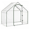 Outsunny 6'x3.3'x5.5' Walk-in Garden Greenhouse With Door And Top Window, Portable Mini Greenhouse For Plants Flowers Herbs, Outdoor Hot House Growing Tent With Steel Frame, Clear Pvc Cover