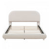 Sophie Teddy Fleece Upholstered Platform Bed with Soft Fabric and Sturdy Frame,Full Size,Beige Full Bed