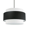 Dainolite Priya 4 Light Chandelier Small Matte Black Black/White Shade Lamp