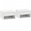 HOMCOM Floating Bedside Tables Set of 2, Wall-Mounted Nightstand White