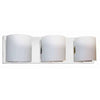 Dainolite Sanctuary 3 Light Vanity Light Polished Chrome White Frosted Glass Lamp