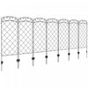 Outsunny 11.3' Garden Fence, Steel Fence Panels, Pack of 7, Black
