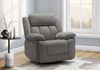 MONARCH SPECIALTIES POWER RECLINING CHAIR, 39\" WIDE, GLIDER, SWIVEL, USB PORTS INCLUDED, LIGHT GREY FABRIC Recliner