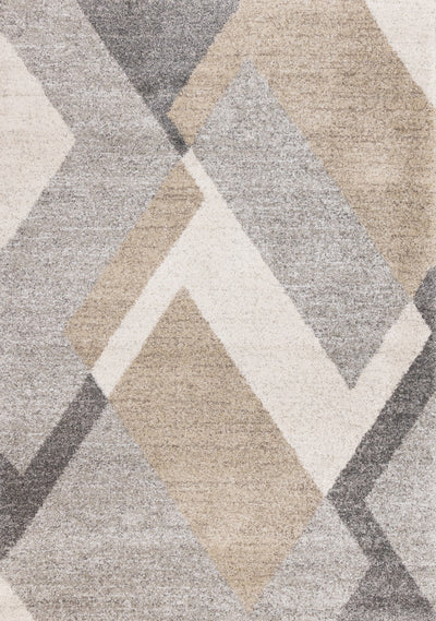 Maverick White Beige Grey Modern Plush Area Rug - 5'3" x 7'7"|Carpette moelleuse moderne Maverick blanche, beige et grise - 5 pi 3 po x 7 pi 7 po