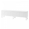 Serene 70.8 Inch Modern TV Cabinet with Curved Line Doors and Metal Legs, White