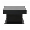 Aspire 27.5 Inch Square Rotating Lift-Top Coffee Table with High-Gloss Finish and Hidden Storage, Black