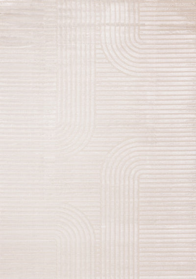 Leonardo White Grey Modern Lines Area Rug - 5'3" x 7'7"|Carpette Leonardo blanche et grise à motif de rayures modernes - 5 pi 3 po x 7 pi 7 po