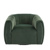 Vela Modern Velvet Swivel Club Chair with Tub Design, Black, Olive Green
