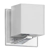 Dainolite Verona 1 Light Vanity Light Polished Chrome Finish White Glass Shade Lamp