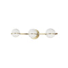 Dainolite Sofia 3 Light Vanity Light Aged Brass White Opal Glass Lamp