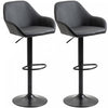HOMCOM Adjustable Bar Stools Set of 2, Swivel Barstool W/ Footrest Black