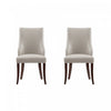 Connie Modern Wood Vegan Leather and Velvet Dining Chair in Light Gray - Set of 2