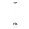 Dainolite Dayana 1 Light Pendant Polished Chrome Finish White Glass Lamp