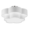 Dainolite Phlox 3 Light Flush Mount Large Polished Chrome White Shade Lamp