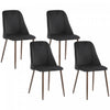 HOMCOM Dining Chairs Set of 4, Velvet Accent Chair, Black