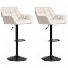 HOMCOM Adjustable Bar Stools Set of 2, Swivel Tufted Fabric Barstools