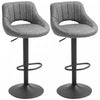 HOMCOM Bar Stools Set of 2 Swivel Adjustable Counter Height Barstools