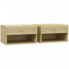 HOMCOM Floating Nightstand Set of 2, Bedside Table w/ Drawer and Open Shelf