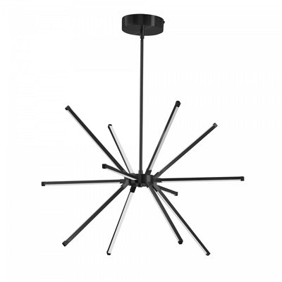 Dainolite Array LED Chandelier 32w Matte Black White Acrylic Diffuser Lamp|Lustre Array de Dainolite en acrylique blanc qui diffuse la lumière, avec fini noir mat et ampoule à DEL de 32 W