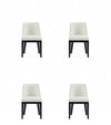 Gansevoort Modern Wood Vegan Leather Dining Chair in Ivory - Set of 4
