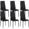 HOMCOM Dining Chairs Set of 6, Faux Leather Side Chairs with High Black
