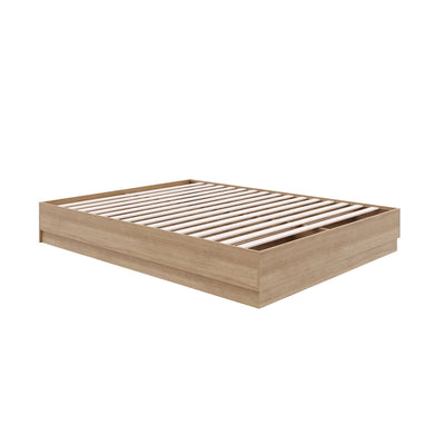 Nordika Milano Platform Queen Bed - Brown Oak|Grand lit plateforme Milano Nordika - chêne brun
