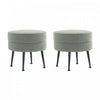Bailey Mid-Century Modern Upholstered Accent Ottoman in Sage Green - Set of 2