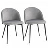 HOMCOM Dining Chairs Set of 2, Mid-Back Velvet-touch Upholstery Side Chair