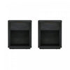 Evelyn Modern 20\" Nightstand in Charcoal Gray (1-Drawer) - Set of 2