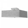 Dainolite Seren 3 Light Semi-flush Mount Polished Chrome Grey Shade Lamp