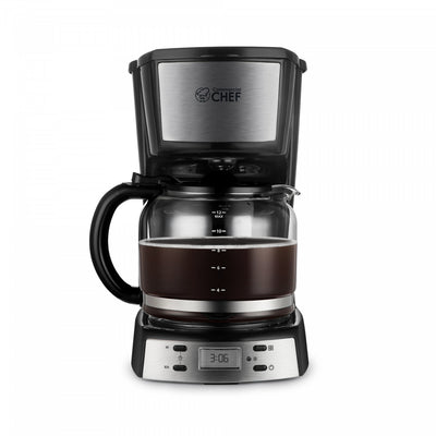 CHM Series Commercial Chef Digital 12-Cup Coffee Maker with Glass Pot, CHCM12B | Cafetiere numerique professionnelle CHM serie CHCM12B, 12 tasses, avec verseuse en verre