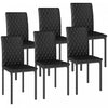 HOMCOM Dining Chairs Set of 6, Faux Leather Accent Chairs, Black