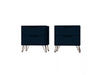Rockefeller Mid-Century Modern 20\" Nightstand in Midnight Blue (2-Drawer) - Set of 2