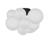 Dainolite Miles 3 Light Flush Mount Matte Black Frosted Glass Lamp