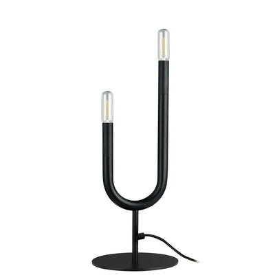 Dainolite Wand 2 Light Table Lamp Matte Black Finish|Lampe de table Wand de Dainolite avec fini noir mat et 2 ampoules