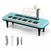 Costway 37 Keys Kids Piano Keyboard Portable Musical Toy with Microphone & Music Stand Blue