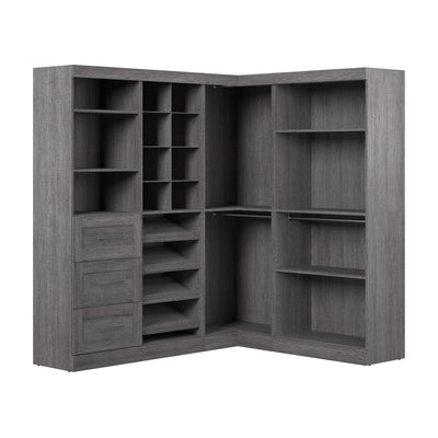 Bestar Pur 83 W Walk-In Closet Organizer - Bark Grey|Organisateur de pièce-penderie Pur de Bestar de 83 po (L) - gris écorce