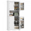 HOMCOM 73\" Kitchen Pantry Cabinet, Kitchen Hutch with Door Shelves, White