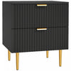 HOMCOM Nightstand, Bedside Table, Side End Table with 2 Drawers, Black