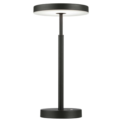 Dainolite Francine Table Lamp 10w Sandy Black White Acrylic Diffuser|Lampe de table Francine de Dainolite en acrylique blanc qui diffuse la lumière, avec fini noir sablé et ampoule de 10 W